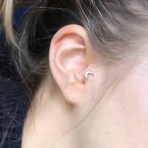 1PC crescent moon cartilage stud earring and/or nose ring in silver gold or rose